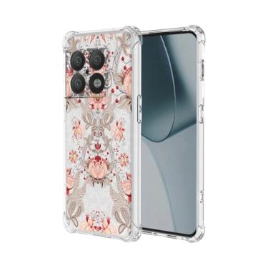 Imagem de JDYGWK Capa para Oneplus 10 Pro 5G, estampa floral transparente, silicone TPU macio, fina, à prova de choque, capa protetora antiarranhões para Oneplus 10 Pro 5G, rosa branco floral
