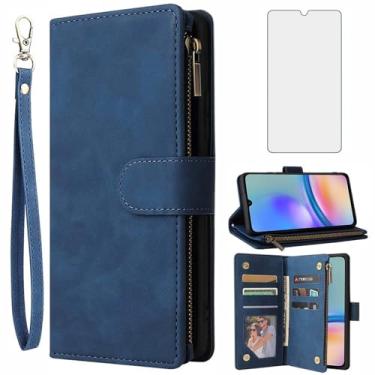 Imagem de Asuwish Capa carteira compatível com Samsung Galaxy A05s/A05, protetor de tela de vidro temperado e capa flip de couro, suporte para cartão, acessórios de celular, capas de telefone para Ao5s Ao5 A