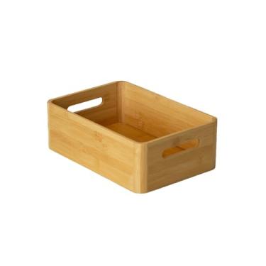 Imagem de Caixa Organizadora com Alça, Bambu Natural, 27 x 16 x 8,9 cm, Retangular