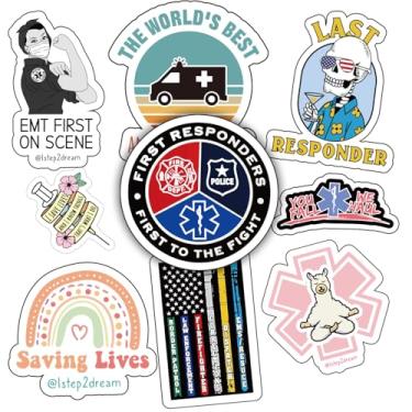 Imagem de Adesivos de agradecimento de primeiros socorristas - Honre nossos heróis com decalques premium para carros, laptops e equipamentos | bombeiro, apoio policial