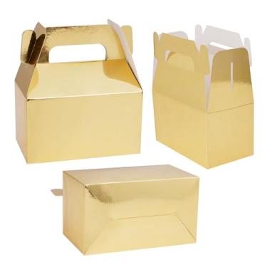 Imagem de XAGLVV 24 caixas de lembrancinhas de festa – 15 x 8,5 x 8,5 cm, caixa pequena de doces para lembrancinhas de festa (dourada)