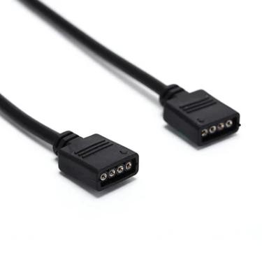 Imagem de Cabo Extensor RGB, 4 Pinos 12V, Preto, 30cm, Para Cooler FAN e Fita de LED
