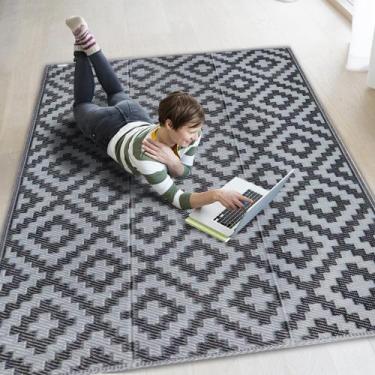 Imagem de Tapete ao ar livre SAND MINE Tapetes reversíveis de canudo de plástico