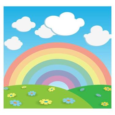 Imagem de Papel de Parede Adesivo Infantil Arco-íris Quarto Menina - 679pcp - Al