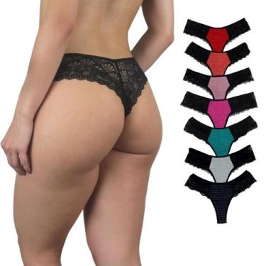 Imagem de Calcinha Renda Tanga Feminina Fio Sexy Conforto Kit 6 Und - Upy Store,