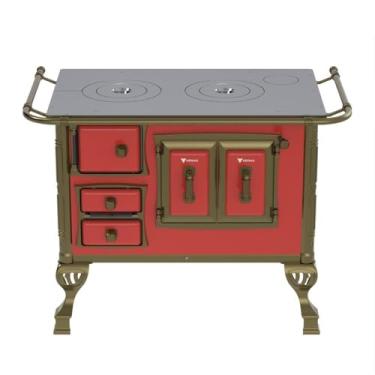 Imagem de Fogão a Lenha N 1 Colonial Vermelho Sem Tampa Saida Direita