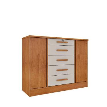 Imagem de Cômoda Fortuna C/ Sapateira 5 Gavetas Com 2 Portas Tcil Móveis, Cinamo