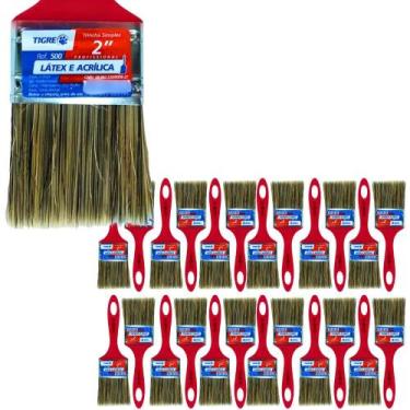 Imagem de Kit 24 Pincel Trinchas Para Pintura Tigre Media 500 2 Polegadas Cerda 