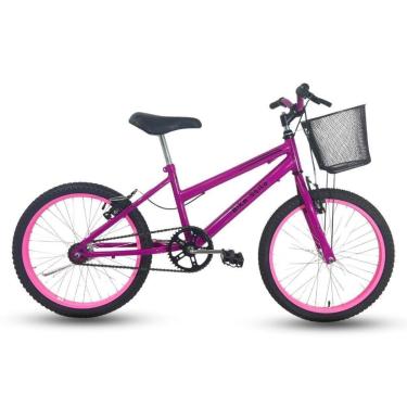 Imagem de Bicicleta Infantil Passeio Aro 20 Cesta Feminina Rosa/Fúcsia-Feminino