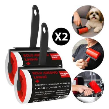Imagem de Kit 2 Rolos Adesivo Lavável Tira Pelo Cabelo Roupa Sofá Pets Powermaid