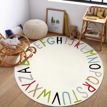 Imagem de Tapete LIVEBOX ABC Play Room Round Kids Tapete infantil 71 polegadas m