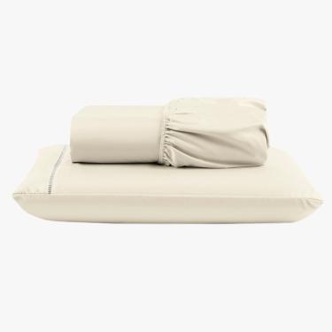 Imagem de Jogo de Lençol Peletizado 400 Fios Solteiro 2 Peças Casa - Hotel - Pousada Barato - Palha