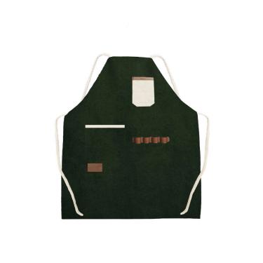 Imagem de Avental Verde Couro Marrom Jardinagem Pintura Artesanato 1un