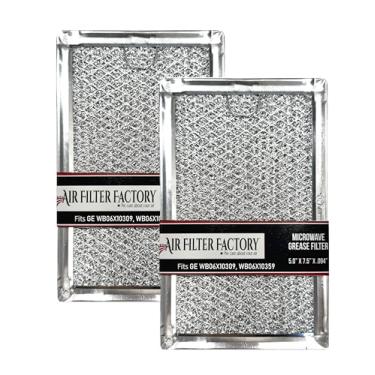 Imagem de Filtro de ar de fábrica, pacote com 2 unidades de substituição compatível para Magic Chef 3511900200, 3511900800 filtros de óleo de malha de alumínio para micro-ondas
