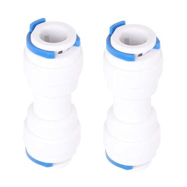 Imagem de YOIASUGH WR02X11330 WR2X10471 Conector rápido de linha de água para refrigerador GE conector de tubo de linha de água 5/40.6 cm x 5/40.6 cm peça de substituição 963908 AP3414915 WR02X10471 WR2X11330