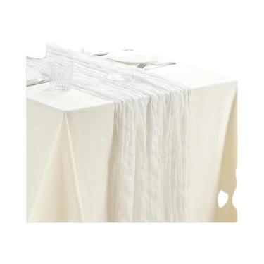 Imagem de Corredor de Mesa de Gaze Boho (10 Peças, 40x270cm) - Decoração Românti