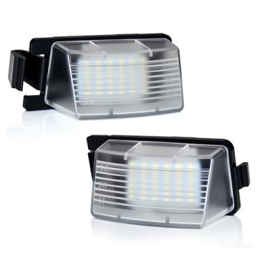 Imagem de D-Lumina Lâmpada de substituição para placa de licença de LED compatível com Nissan 350Z 370Z GT-R Versa Cube Leaf Sentra Infiniti Q40 Q60 G25 G35 G37, alimentado por 18-SMD 6000K branco pacote com 2