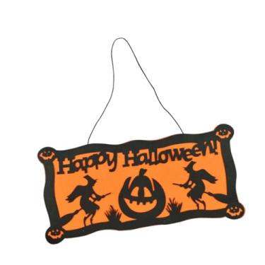 Imagem de BLWOTMOR Placa Pendurada de Halloween, Enfeite para Porta, Janela, Entrada, Decoração, Tecido Não Tecido, Função, Atmosfera Festiva, Adequado para Decoração de, C