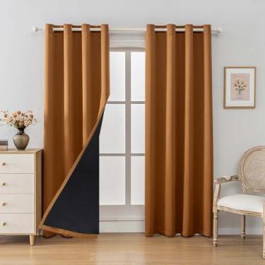 Imagem de Anytime Conjunto de cortinas blackout 100%, cortinas de janela com isolamento térmico e eficiência energética para quarto de hóspedes, painéis de sombreamento completos para trabalhadores em turnos e