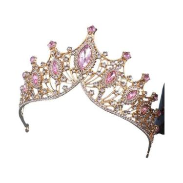 Imagem de 1pc noiva strass coroa tiara barroco atmosfera de luxo liga coroa fest