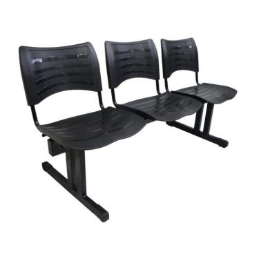 Imagem de Cadeira Iso Em Longarina 3 Lugares Polipropileno Iso Preto