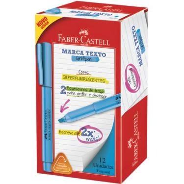 Imagem de Marca Texto Faber Castel Grifpen Neon Marcador Azul Caneta - Faber-Cas