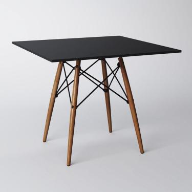 Imagem de Mesa Jantar Eiffel Wood Tampo Quadrado De Madeira Preto