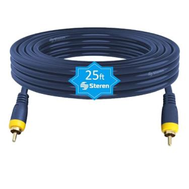 Imagem de STEREN Cabo de áudio RCA - Cabos RCA - Cabo subwoofer RCA - projetor de home theater RCA - projetor RCA - Cabos de áudio e vídeo - Cabo de áudio estéreo - 7,6 m - 7,6 metros - 1 macho para 1 macho 254