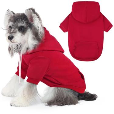 Imagem de Moletom com capuz básico para cães, xadrez, ultramacio, roupas de clima frio, para cães médios, grandes, tecido respirável, aconchegante, casaco quente e elegante com bolso para trela, jaqueta para