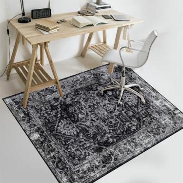 Imagem de Tapete de cadeira de escritório, tapete de cadeira de computador antiderrapante de 122 cm x 152 cm, tapete de cadeira de mesa resistente para piso de madeira, tapete de piso de baixa pilha e