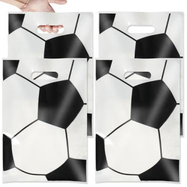 Imagem de SUNAI Pacote com 30 sacos de brindes de futebol – 16 x 24 cm, lembrancinhas de festa, lanches, suprimentos de festa de aniversário de futebol
