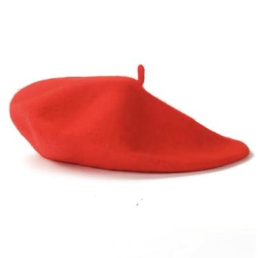 Imagem de Boinas de lã para mulheres – Boina francesa clássica, vermelha, Vermelho, tamanho �nico