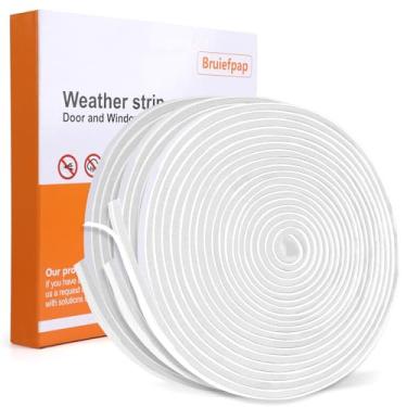 Imagem de Vedação autoadesiva de decapagem climática de 80 m para molduras de portas e janelas deslizantes, isolamento acústico de porta, isolamento de janela para o inverno, 0,99 cm de largura x 0,5 cm de