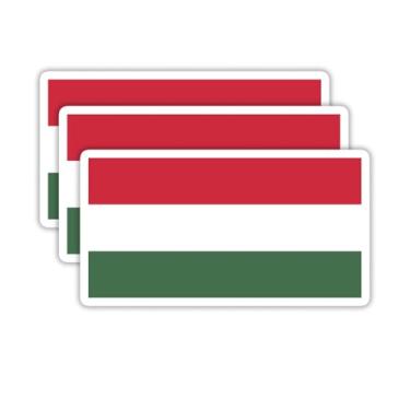 Imagem de (3 peças) Adesivos de bandeira da Hungria, adesivos de bandeira dos países - Decalques de vinil à prova d'água para laptops, copos, garrafas de água, livros, álbuns de recortes, tamanho 7 x 4 cm