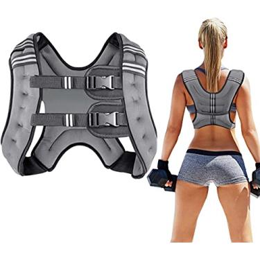 Imagem de Colete de corrida Prodigen para homens e mulheres de 8 a 12 kg incluído, colete de peso corporal para treinamento, corrida, cardio, caminhada, colete de peso ajustável Elite Equipamento de treino, Cinza, 12lbs