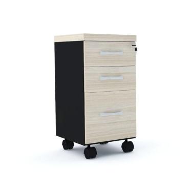 Imagem de Gaveteiro Volante 3 Gavetas Com Chaves Pe40 Em Mdp Nogueira Casablanca