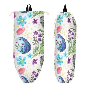 Imagem de xigua Suporte de parede para ovos de páscoa com cordão 1 pacote, organizador de sacolas de supermercado reutilizável para bolsas, meias, roupas íntimas e gravatas