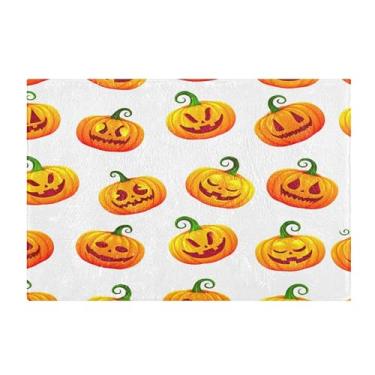 Imagem de Burbuja Tapete de banho Jack O Lantern Pumpkins, tapete de banheiro absorvente extra macio com suporte antiderrapante para banheiro, banheira, chuveiro, 41 x 61 cm