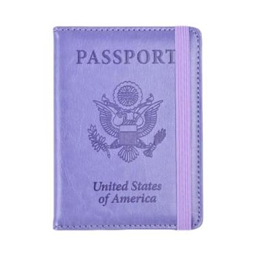 Imagem de Porta-cartão de passaporte de couro multifuncional, bolsa de viagem, fornecimento estável por meio de vendas diretas do fabricante, Roxa, Tendência