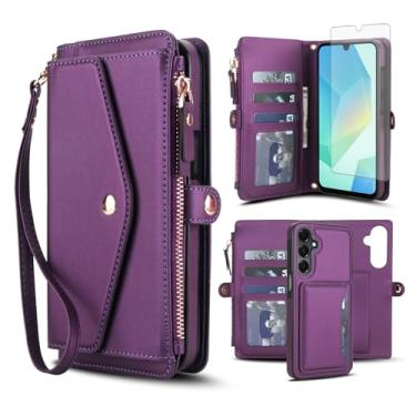 Imagem de Capa de celular para Samsung Galaxy S23 Plus S23+ 5G capa carteira compatível com Magsafe RFID protetor de tela transversal alça flip suporte para cartão S23plus 23S + S 23 23+ SM-S916U 16.8 cm roxo