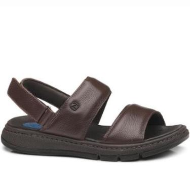 Imagem de Sandália Pegada Masculina em Couro Chocolate 134303-03-Masculino