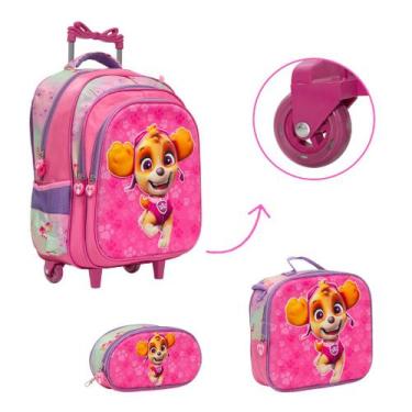 Imagem de Kit Bolsa Escolar Feminina Skye Rodinhas Passeio Creche - TOYS 2U