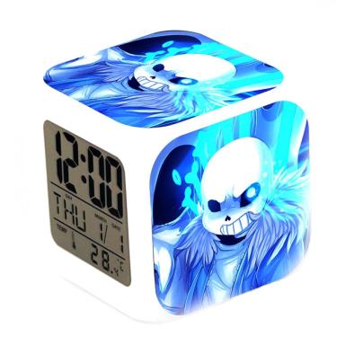 Imagem de Despertador Undertale Sans 7 cores LED com termômetro