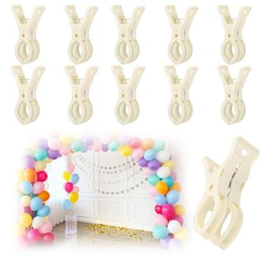 Imagem de 10pçs Clipes para Arco de Balões, Clipes Mola Guirlanda Plástico Braçadeiras Resistentes para Arco de Balões Fotografia Casamento Noivado Fundo Artesanato Decoração (Amarelo)