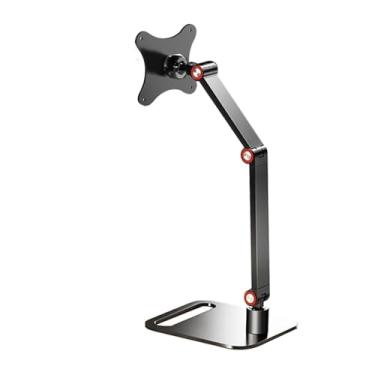Imagem de Suporte de monitor portátil de liga de alumínio com braço longo para mesa com furo ajustável, adequado para exibição de 43,9 cm e suporte dobrável