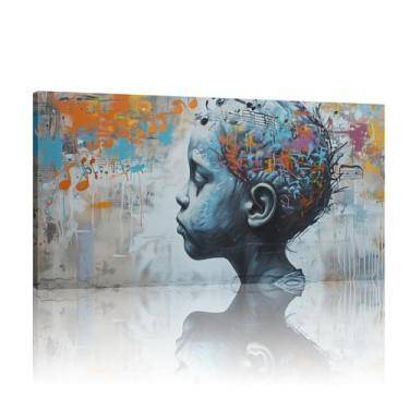 Imagem de Banksy Artwork Graffiti Wall Art, Graffiti Canvas Print Wall Art, Conjunto de 1 Arts Banksy Canvas, Girl Canvas Wall Art - (40x80cm)16x32 polegadas sem moldura