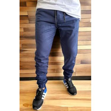 Imagem de calça jeans slim masculina jogger clara rasgada varias cores - Bermuda