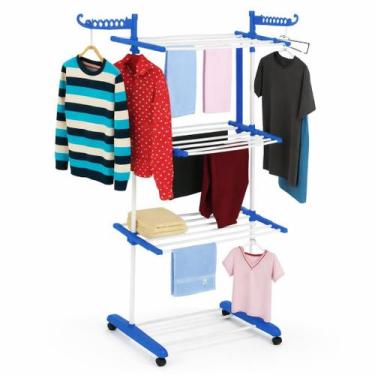 Imagem de Varal De Chão Dobrável Vertical Roupas 3 Andares Portátil Vertical De 