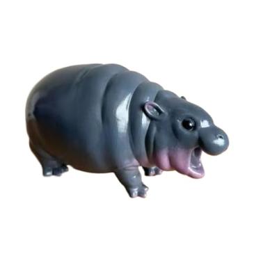 Imagem de Estatueta de hipopótamo | Decoração de mesa de resina | Artesanato de escultura de mesa - para estudo, quarto, sala de estar, escritório em casa, estante, peitoril da janela, estante de livros