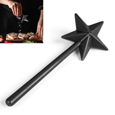 Imagem de Saleiro e agitador, varinha de abs, recarregável, 3 furos, decoração de cozinha para o Dia das Bruxas (preto)